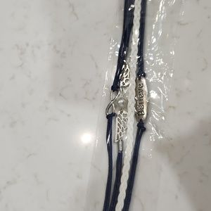 🔵 Navy and White Believe Bracelet